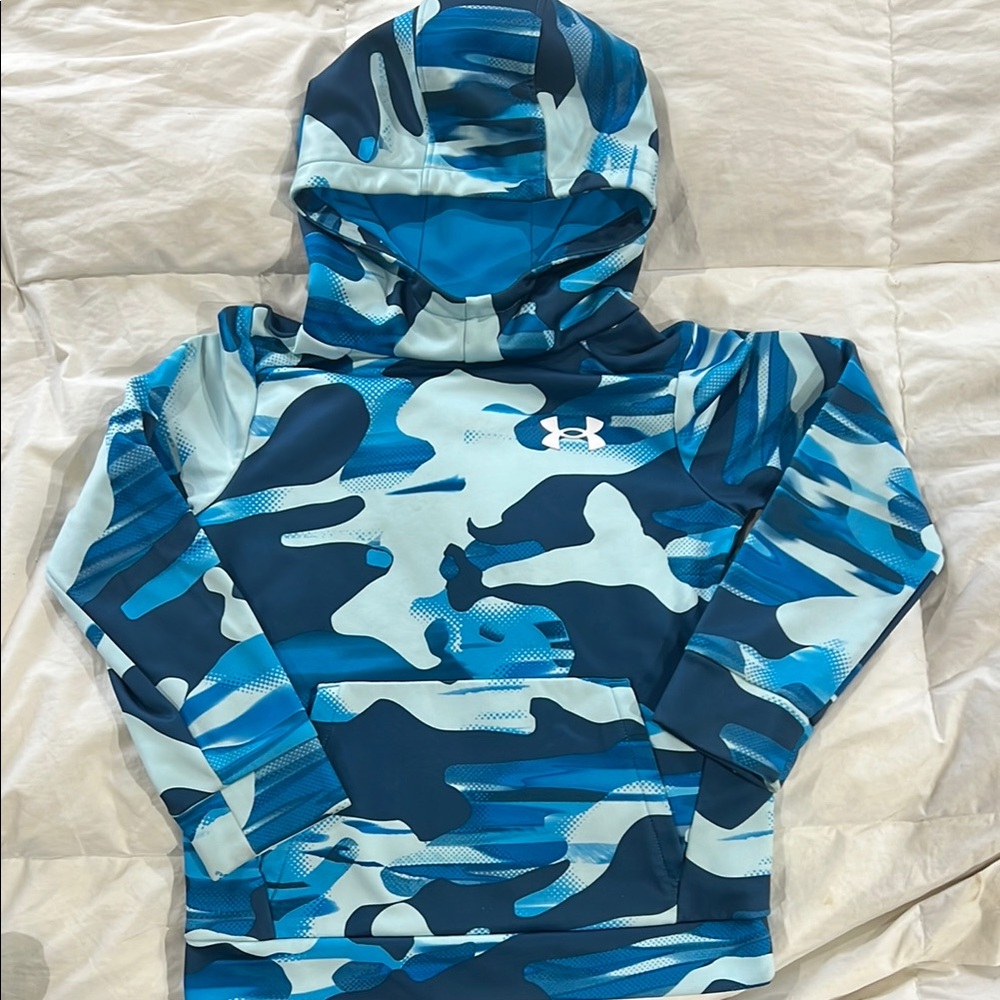 Under Amour blue camo hoodie kids small